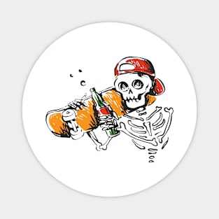 skateboarding skeleton Magnet